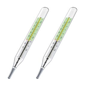 2PCS Glass Thermometer Classic Thermometer for Adults Medical Fever Thermometer - Accurate 2P