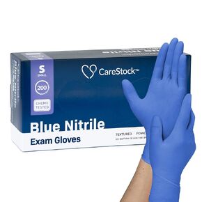 Blue Nitrile Exam Gloves [200 Count] Disposable, Powder-Free, Latex-Free, Food Safe, Medical Grade, Chemical Resistant, Small