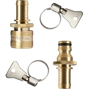 Garden Hose Repair Kit With Integrated Quick Connect Fittings Water Hose Inline Splicing Repair - 1 Set With Hose Clamps