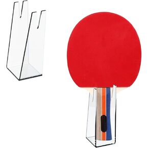 2 PCS Acrylic Ping Pong Paddle Display Stand, Table Tennis Racket Display Holder, Clear Acrylic Table Tennis Racket Base Paddle Storage Rack Ping Pong Organizer