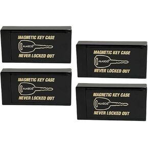 4 JUMBO Hide A Key Holder Magnetic Under Car Spare Keys House Shed RV Boat Truck Office Storage Valuables Tracking Large Premium ABS Case Strong Magnet