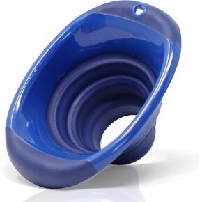 Kitchen Canning Funnel – Collapsible Silicone Food Funnel for Wide Mouth and Regular Mason Jars – Flexible Use for Coffee, Liquid, Jam, Cooking, Baking, Crafts - Blue