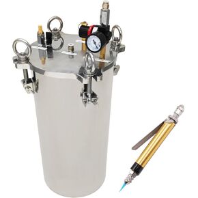 Glue Dispensing Machine Glue Dot Dispenser Handhold Dispenser Pressure Tank 15L Dispensing Storage Stainless Steel Bucket Fluid Dispensing Bucket with Safety Valve