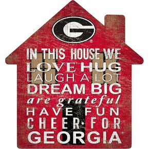 Fan Creations NCAA Georgia Bulldogs Unisex University of Georgia House Sign, Team Color, 12 inch