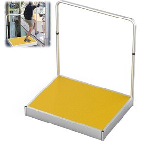 Boat Boarding Platform with Handrail, Dock Boarding Step with Handle, Plastic Footboard Dock Extension(440LBS Capacity)