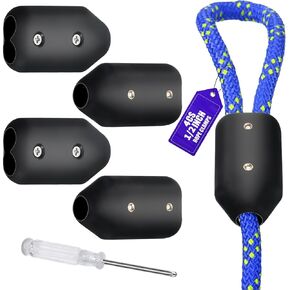 4PCS Rope Clamps, 1/2" Plastic Reusable Nylon Rope Connector Clamp Portability Rope Clamp for Twisted or Braided Ropes
