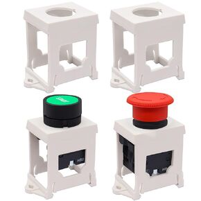 mxuteuk 4PCS 22mm Push Button Switch DIN Rail Mounting Bracket (Switches and Rails Not Included）
