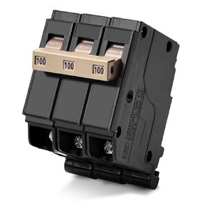C3100 3-Pole 100 Amp Circuit Breaker, Original Box (OEM), Load Centers for All Brands, 3/4-inch Plug-in, Thermal Magnetic Protection, 10 KAIC, 120/240V