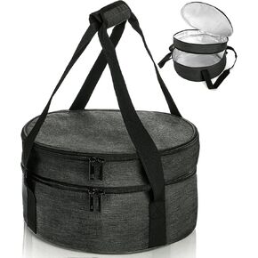 Double Insulated Pie Carrier, Insulated Casserole Carrier for Hot or Cold Food, Pie Carriers for Transport with Handle, Reusable Casserole Dish Carrying Warmer Bag for Pizza Delivery Picnic