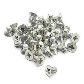 M1-0.2 x 2mm Flat Head Wood Self Tapping 304 Stainless Steel Screw Phillips Head Self Drilling (100pcs)