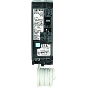 Siemens Q115DFH 15-Amp, Afci/Gfci Dual Function Circuit Breaker, Plug on Load Center Style