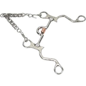 Pelham Horse Bit, Carving Stainless Steel Exquisite Design Copper Pelham Bit for Horse Riding for Equestrian Performance(130MM)
