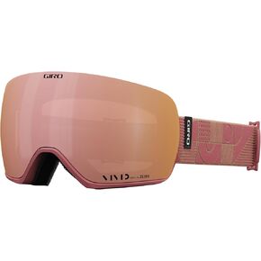 Giro Article II Ski Goggles - Snowboard Goggles for Men, Women and Youth - Dusty Rose Linocut Strap with Vivid Rose Gold/Vivid Infrared Lenses