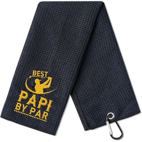 Papi Gifts Golf Towel, Golf Gifts for Papi on Christmas, Father‘s Day Gifts, 40 x 60cm Microfiber Golf Towel for Golf Bags - Best Papi by Par