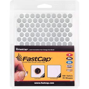 FastCap - Screw Hole Covers, 3/8" (9mm) Round Stickers - Professional Woodworking, Furniture, and Cabinetry Projects - One Sheet (120-Caps) - Solid PVC, Color - Fog Gray