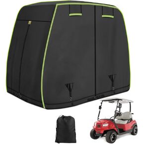Golf Cart Covers 4 Passenger Fits for EZGO, Club Car, Yamaha Golf Cart, 420D Oxford Waterproof Golf Cart Covers with Reflective Strips, For Outdoor Windproof, Dustproof Golf Cart Cover 2/4 Passenger