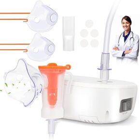 Mesh Spacer Compressor Mesh Breathing Machine with Mouthpiece Masks Desktop for Kids and Adults, White