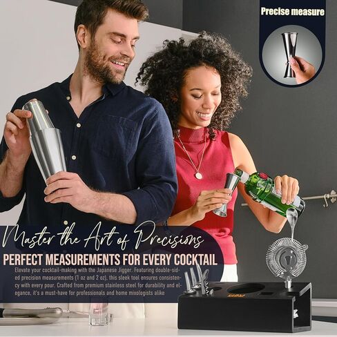 Mixology Bartender Kit - 12 قطعة كوكتيل شاكر مجموعة مع حامل الخيزران الأنيق - إكسسوارات بار مع جميع أدوات الملحق in Saudi Arabia
