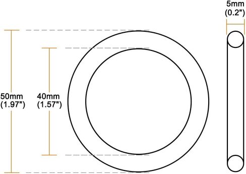 5pcs nitrile rrings o-reings 50mm OD 46mm عرض 2 مم ، حشية ختم المطاط المتري من أجل إصلاح السيارات أو تكييف الهواء ، مرشح ، مضخة ، خرطوم الماء ، المحركات ، الصمامات in Kuwait