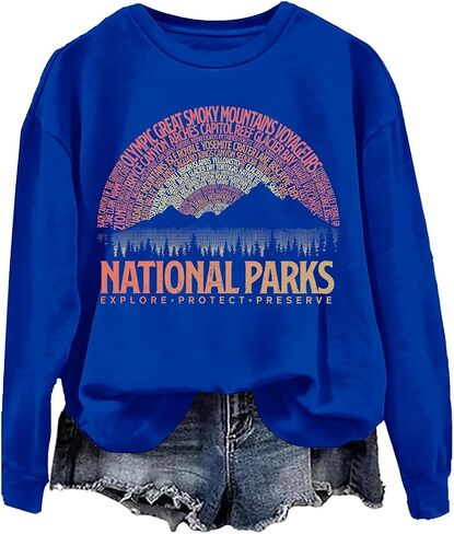 National Parks Sweatshirt Crewneck, National Parks Sweatshirt, National Parks Long Sleeve Shirt, Unisex Sweatshirt in Saudi Arabia