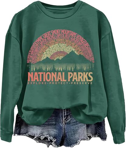 National Parks Sweatshirt Crewneck, National Parks Sweatshirt, National Parks Long Sleeve Shirt, Unisex Sweatshirt in Saudi Arabia