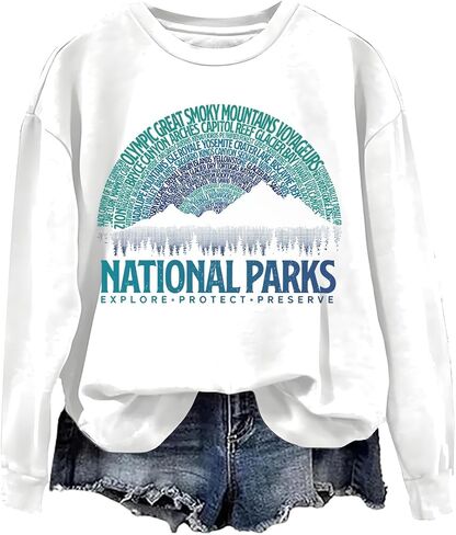 National Parks Sweatshirt Crewneck, National Parks Sweatshirt, National Parks Long Sleeve Shirt, Unisex Sweatshirt in Saudi Arabia