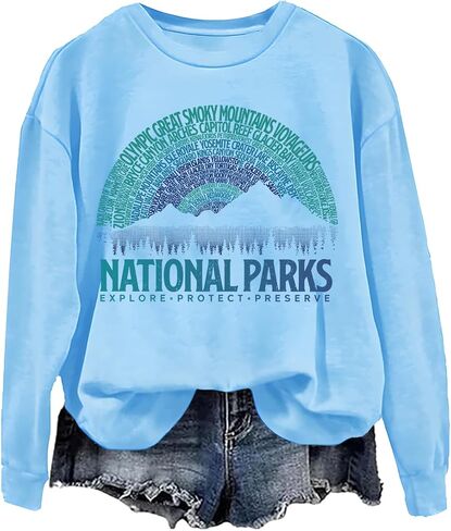 National Parks Sweatshirt Crewneck, National Parks Sweatshirt, National Parks Long Sleeve Shirt, Unisex Sweatshirt in Saudi Arabia