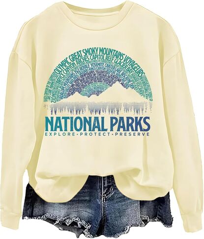 National Parks Sweatshirt Crewneck, National Parks Sweatshirt, National Parks Long Sleeve Shirt, Unisex Sweatshirt in Saudi Arabia