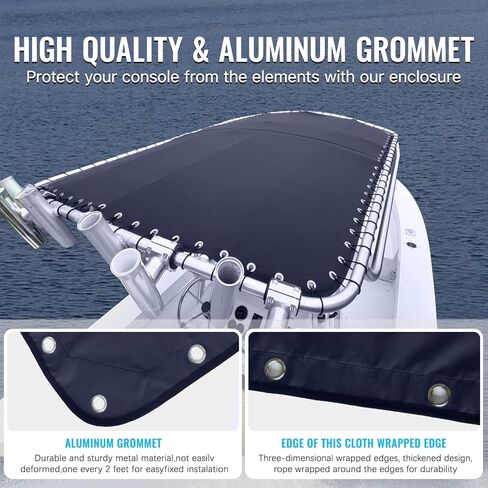 T top Replacement Canvas for Center Console Waterproof Heavy Duty 900D Oxford with Drawstring and Organizer Bag Navy Blue (61" x 44") in Saudi Arabia