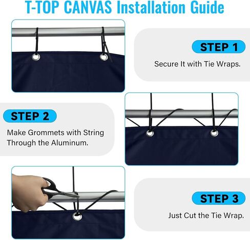 T top Replacement Canvas for Center Console Waterproof Heavy Duty 900D Oxford with Drawstring and Organizer Bag Navy Blue (61" x 44") in Saudi Arabia