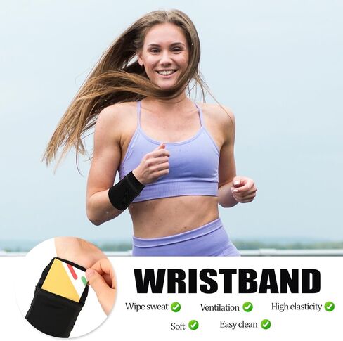 cobee 4 Pcs Wrist Wallet with Zipper, Pocket Wrist Wallet Zipper Wrist Pouch, Sweatband Wristband Wallet for Keys Cards Cash for Gym Sports Running Walking (Color B) in Saudi Arabia