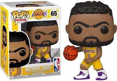 أنتوني ديفيس لوس أنجليس ليكرز هوم جيرسي رقم 65 بوب! مجسم حركة NBA الرياضي (مرفق مع واقي بوب لحماية صندوق العرض) in Saudi Arabia