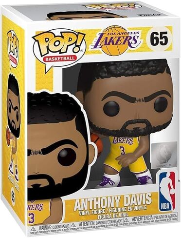 أنتوني ديفيس لوس أنجليس ليكرز هوم جيرسي رقم 65 بوب! مجسم حركة NBA الرياضي (مرفق مع واقي بوب لحماية صندوق العرض) in Saudi Arabia