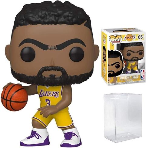أنتوني ديفيس لوس أنجليس ليكرز هوم جيرسي رقم 65 بوب! مجسم حركة NBA الرياضي (مرفق مع واقي بوب لحماية صندوق العرض) in Saudi Arabia