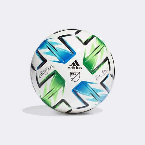 adidas Unisex-Adult MLS Nativo XXV Mini Ball, White/Samba Blue/Solar Green/Silver Metallic, 1 in Saudi Arabia