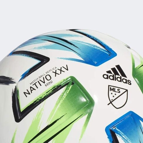adidas Unisex-Adult MLS Nativo XXV Mini Ball, White/Samba Blue/Solar Green/Silver Metallic, 1 in Saudi Arabia
