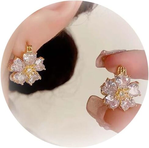 Flower Earrings for Women Big Floral Dangle Earrings Daisy Earrings Rose Flower Earrings Pearl Flower Earrings Jewelry for Women in Saudi Arabia