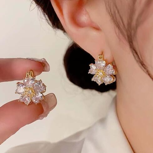 Flower Earrings for Women Big Floral Dangle Earrings Daisy Earrings Rose Flower Earrings Pearl Flower Earrings Jewelry for Women in Saudi Arabia