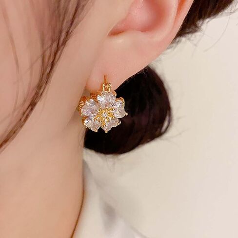Flower Earrings for Women Big Floral Dangle Earrings Daisy Earrings Rose Flower Earrings Pearl Flower Earrings Jewelry for Women in Saudi Arabia