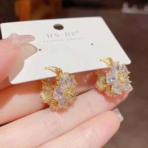Flower Earrings for Women Big Floral Dangle Earrings Daisy Earrings Rose Flower Earrings Pearl Flower Earrings Jewelry for Women in Saudi Arabia