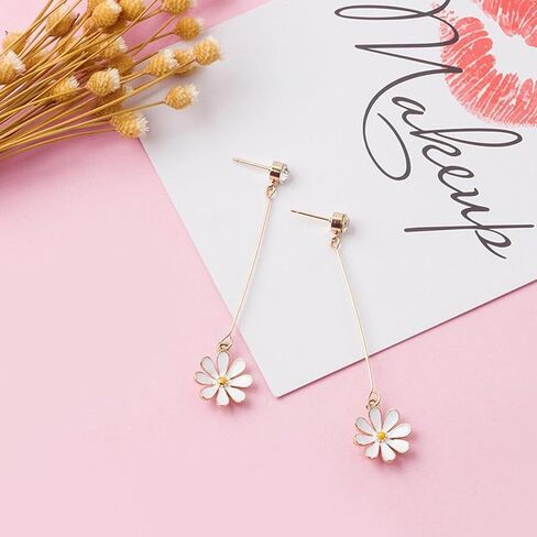 Flower Earrings for Women Big Floral Dangle Earrings Daisy Earrings Rose Flower Earrings Pearl Flower Earrings Jewelry for Women in Saudi Arabia