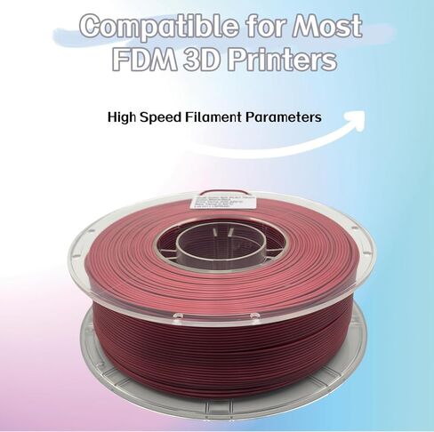 Silk Dual Color PLA 3D Printer Filament 1.75mm +/- 0.03mm 3D Printer Filament Spool Filament Bundle 1kg(2.2lbs) for Most FDM Machine and 3D Pen(Black/Red) in Saudi Arabia