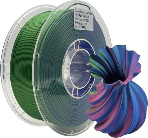 Silk Dual Color PLA 3D Printer Filament 1.75mm +/- 0.03mm 3D Printer Filament Spool Filament Bundle 1kg(2.2lbs) for Most FDM Machine and 3D Pen(Black/Red) in Saudi Arabia