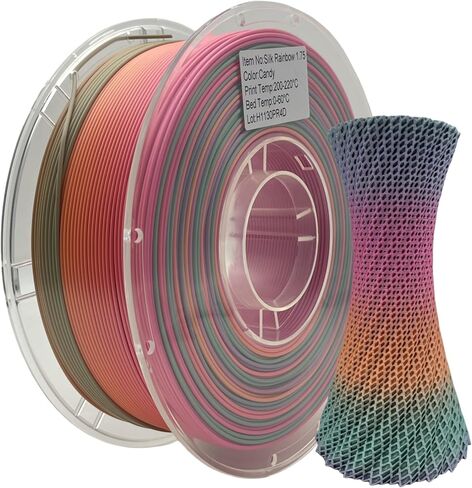 Silk Dual Color PLA 3D Printer Filament 1.75mm +/- 0.03mm 3D Printer Filament Spool Filament Bundle 1kg(2.2lbs) for Most FDM Machine and 3D Pen(Black/Red) in Saudi Arabia