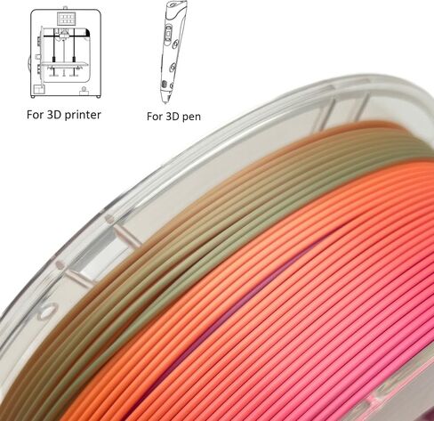 Silk Dual Color PLA 3D Printer Filament 1.75mm +/- 0.03mm 3D Printer Filament Spool Filament Bundle 1kg(2.2lbs) for Most FDM Machine and 3D Pen(Black/Red) in Saudi Arabia