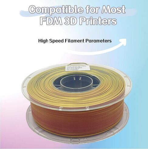 Silk Dual Color PLA 3D Printer Filament 1.75mm +/- 0.03mm 3D Printer Filament Spool Filament Bundle 1kg(2.2lbs) for Most FDM Machine and 3D Pen(Black/Red) in Saudi Arabia