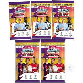 Match Attax Topps 23/24 New Premier League Soccer Trading Cards League Trading Cards x 5 Packet Bundle - Soccer Cards 2024 with Hassentials Sticker