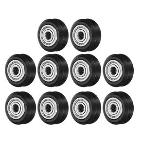 uxcell 10pcs 3D Printer V-Slot Rollers, Solid High-Speed Gantry Wheels V Slot POM Pulley Wheel with 625ZZ Double Shield Bearing for 3D Printer, CNC Machine (Black)