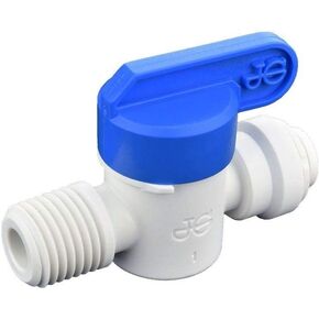 IPW Industries Inc - PPSV010822W John Guest - Polypropylene Inline Straight Ball Valve 1/4" OD x 1/4" NPT- Threaded - PPSV010822W