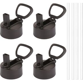 Volhoply Flex Straw Lid 4 Pack Bulk for Insulated Water Bottle,Flexible Handle Replacement Lid Straws Cap Top Accessories(Straw Lids,4 Set)
